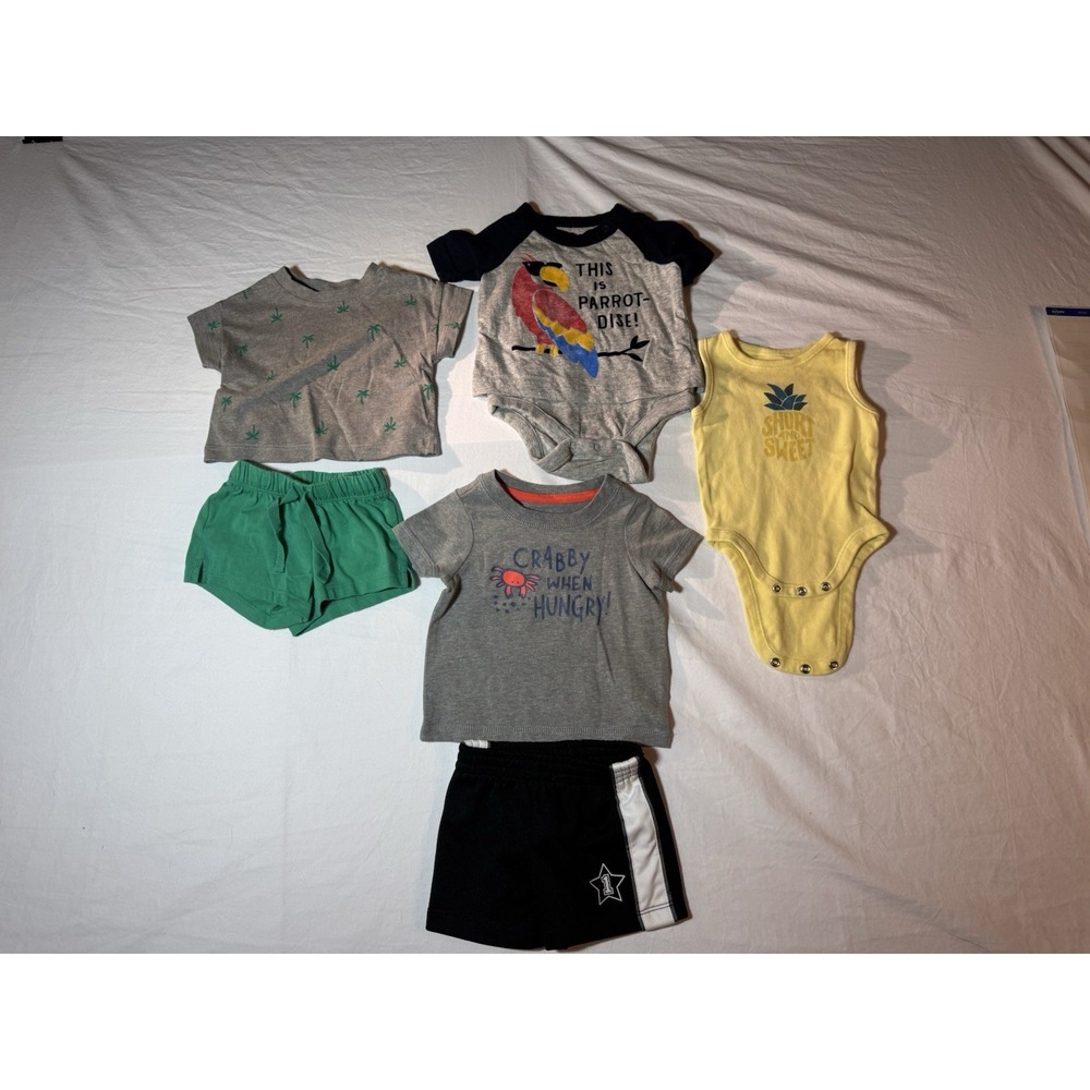 Baby Boy Summer Clothing Bundle 0-3 Months 6 Pieces Summer Clothes